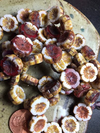 15 Mm Hibiscus Czech Glass Beads For Jewelry Making