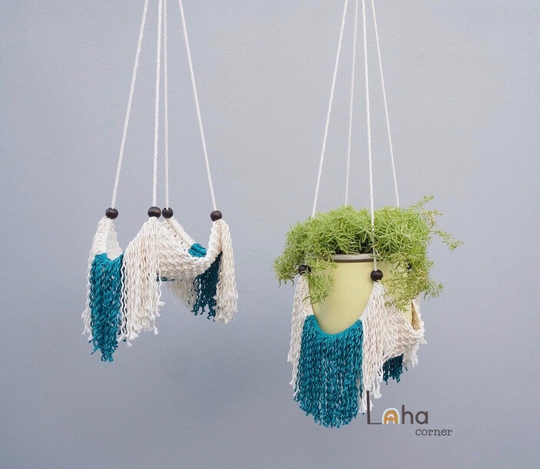 Plant Pot Hanger, Eco Friendly Indoor Outdoor Planter, Lovers Gift, Houseplant Gifts, With Hooks