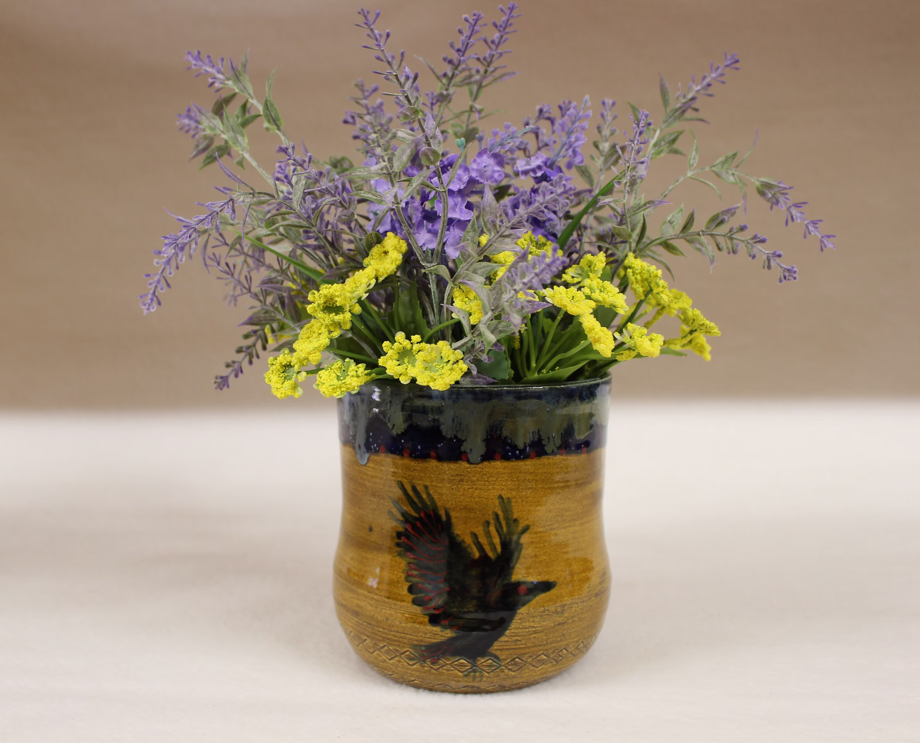 Red Eyed Raven Planter in Bronze