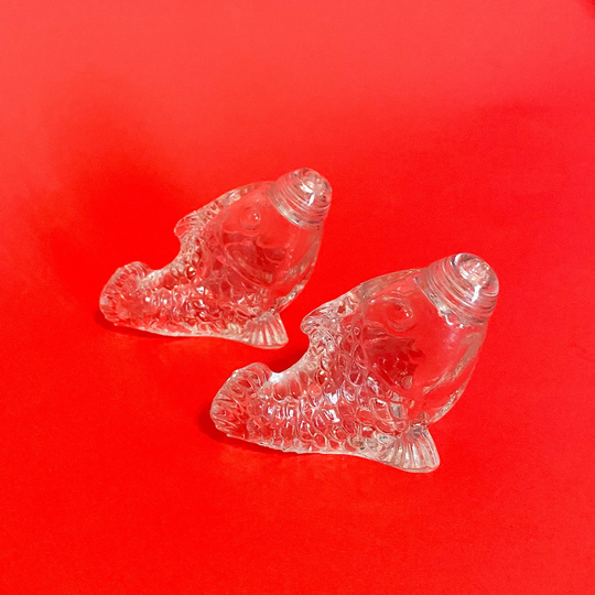 Clear Glass Fish - Salt & Pepper Shakers Vintage