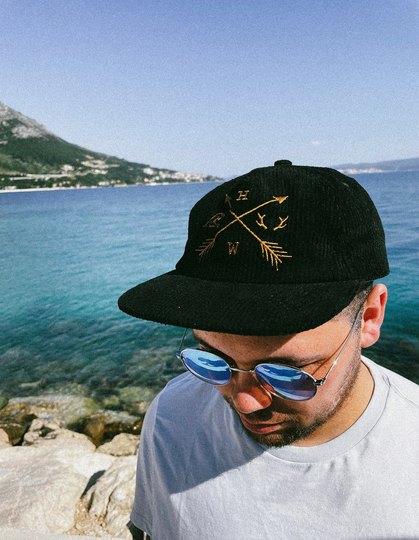 Land To Sea - 6 Panel Corduroy Cap, Organic Cotton, Nautical, Land, Wild Camping, Ocean, Sea, Surf, Skate, Streetwear