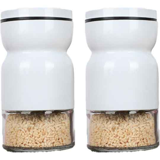 Fvbjd - Stainless Steel Glass Seasoning Bottle Seasoning Jar Home Kitchen Cooking Bottle Pepper White