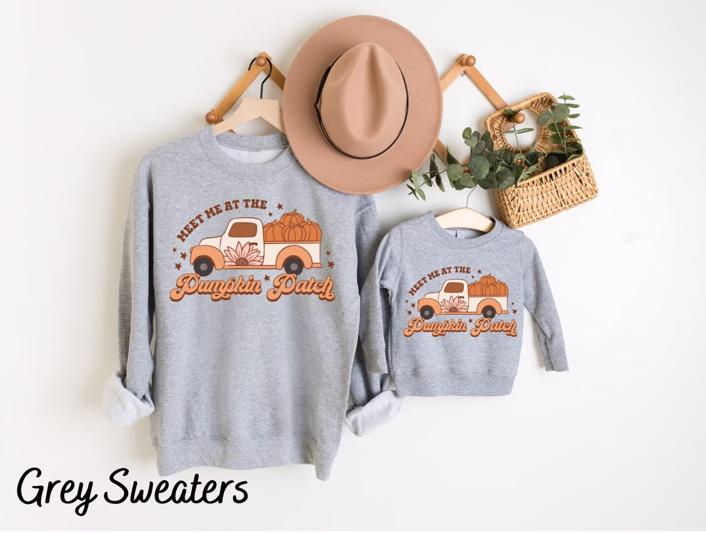 Matching Mommy & Me Fall Sweatshirts, Shirts, Pumpkin Spice Outfits, Toddler Girl Boy Tis The Season Sweaters