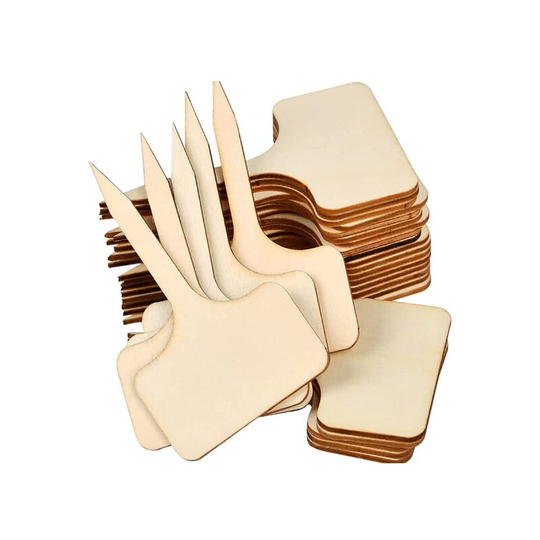 50 Pcs Waterproof T-Type Bamboo Plant Tags Garden Labels Plant Markers Plant Accessories