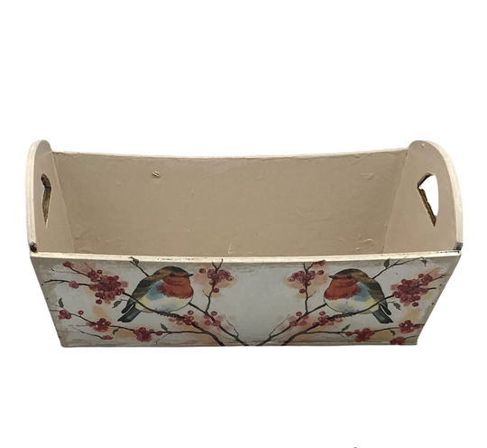 Rustic Robin Wooden Planter Window Box, Vintage-style Planter, Memorial For Loved One, Indoor/Outdoor Mothers Day Gift