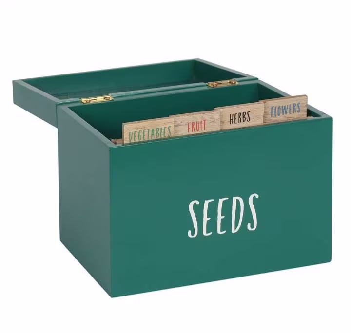 Seed Storage Box Packet Garden Organiser Wooden Gardeners Accessory 13cm X 17cm Free UK Postage