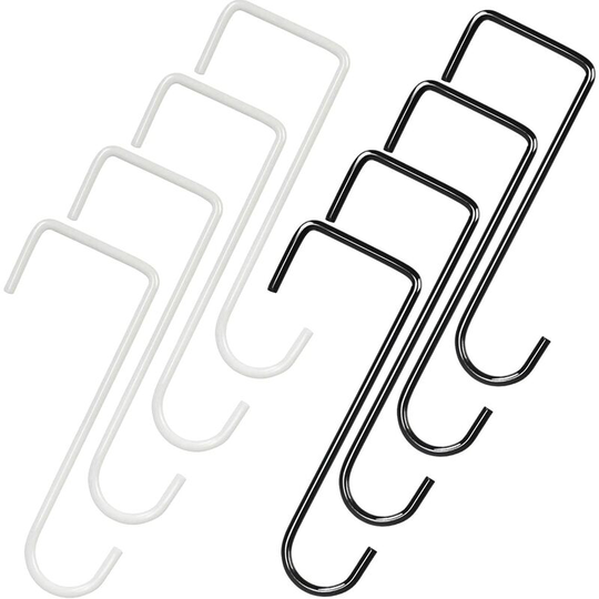 Betterlifegb - 8 Pcs Fence Hook, BR-Vie Plant Hanger Hook Patio Hook for Hanging Planters Bird Feeder Flower Pot Plant White and Black