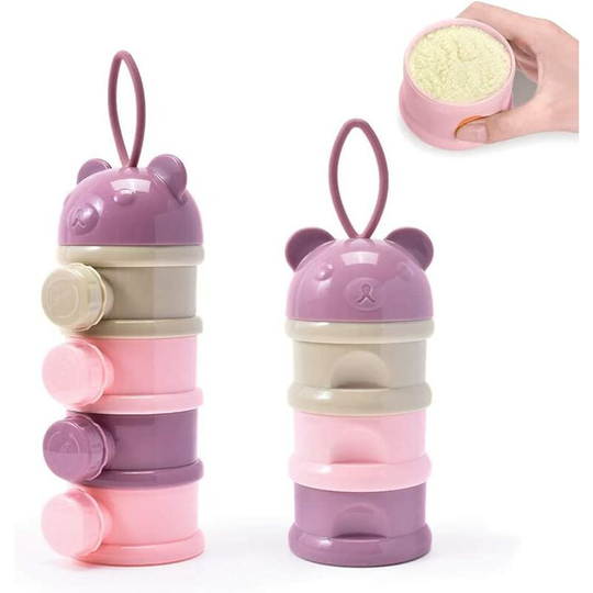 Portable Milk Powder Dispenser, 2 Pieces Milk Powder Storage Container, Side Open Milk Powder Box, Fruit Food Storage Box for Travel and Outdoor