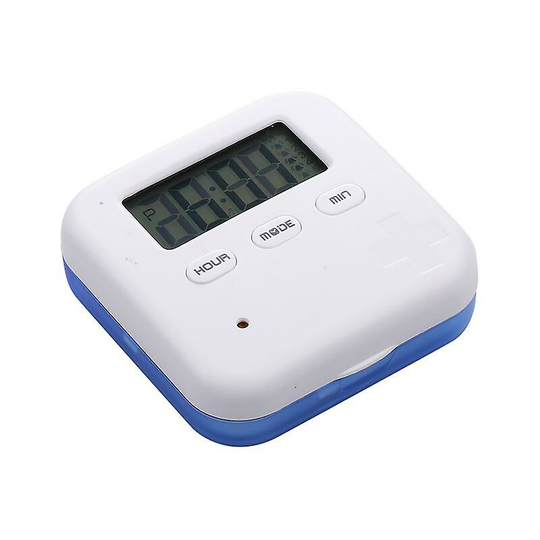 Electronic Smart Pill Box Timing Pill Box Portable Medicine Packing Storage Box Blue