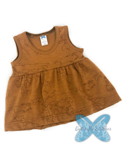 Ruffle Top/Peplum Spring Top Summer Baby Peplum Toddler Tank Organic Cotton Slub Fabric