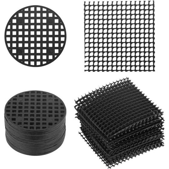 120 pcs Square and Round Flower Pot Pad, Mesh Flower Pot Hole Pad Plastic Flower Pot Hole Mesh Pad Breathable for Garden Plants, Bonsai Garden Tools