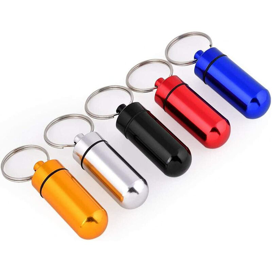 Perle Raregb - 5 pieces pill box, color aluminum alloy pill box, waterproof, outdoor camping daily use
