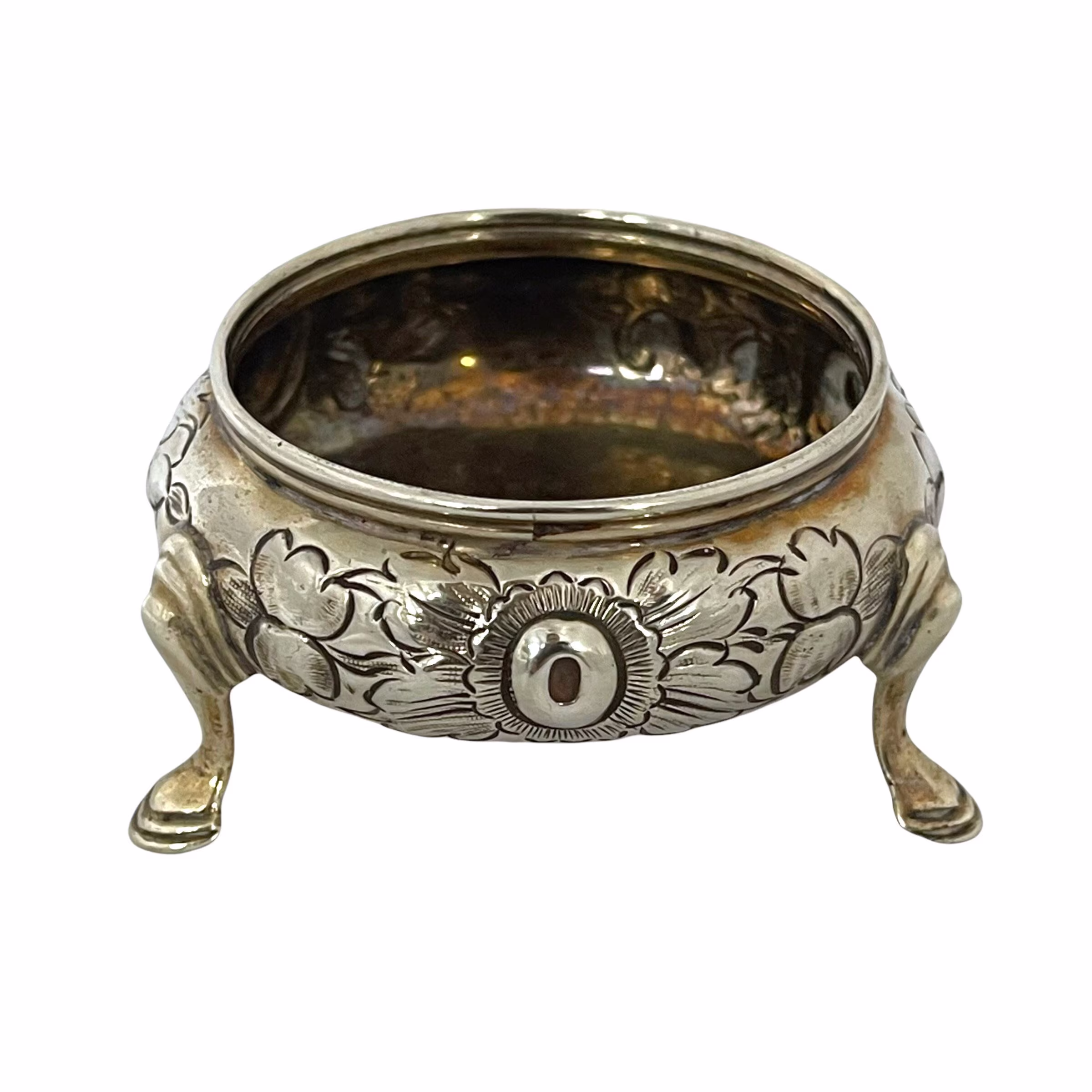 Antique Witches Cauldron, Small Silver Plated Salt Cellar, Wiccan Altar, Offering Bowl, Incense Burner, Candle Holder, Open Dish