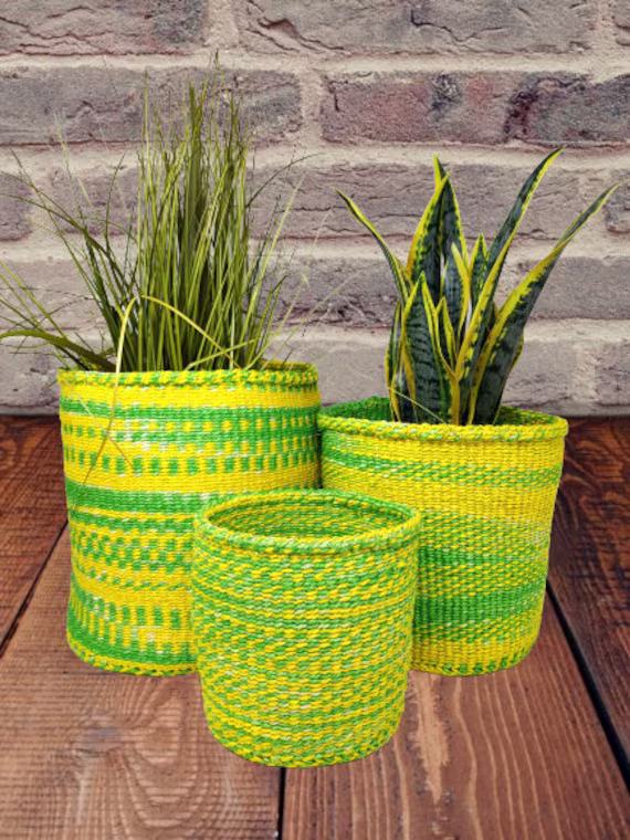 Woven Basket Sets, African Storage Baskets, Colorful Sisal Basket, Baskets For Plants, Plant Pot Indoor Woven Plant
