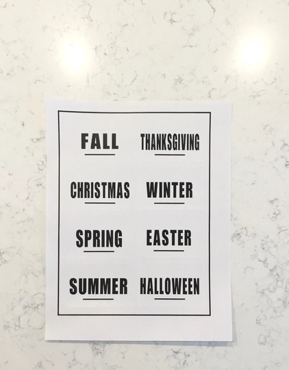 Holiday Labels. Garage Bin Christmas Label. Summer Organization