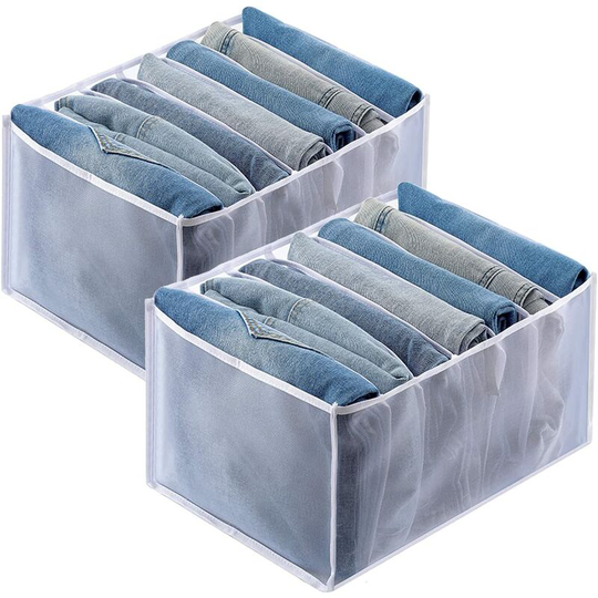 3 Pack Wardrobe Clothes Organizer, Folding Clothes, Drawer Organizer, Clothes, 7 Compartments, Foldable Wardrobe Storage Box, Mesh Clothes Organizer,