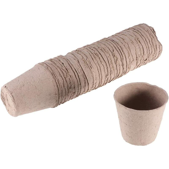 Briday - 100 Pcs Biodegradable Peat Pots for Seeding Plant Seed Starter Pots Kit Plastic Succulent Planter Nursery Pots (8 * 8cm)
