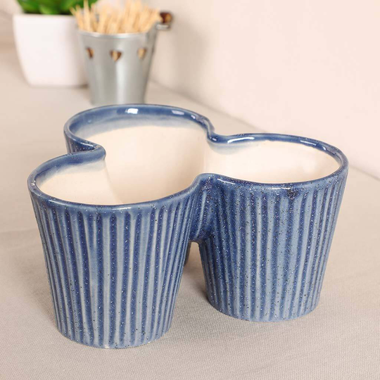 Contemporary Ribbed Ceramic Trio Planter