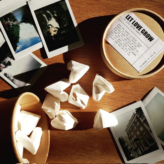 Origami 'Let love grow' Wildflower Seed Heart Pot