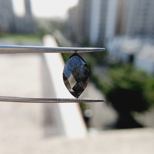 Classic Marquise Cut Salt & Pepper Loose Moissanite Stone Solitaire Grey Diamond For Engagement Ring Handmade Custom Vintage