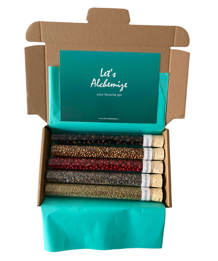 Let's Alchemize, Gin Botanicals Xl, Set Van 5 Xl Tubes, Cocktailkruiden