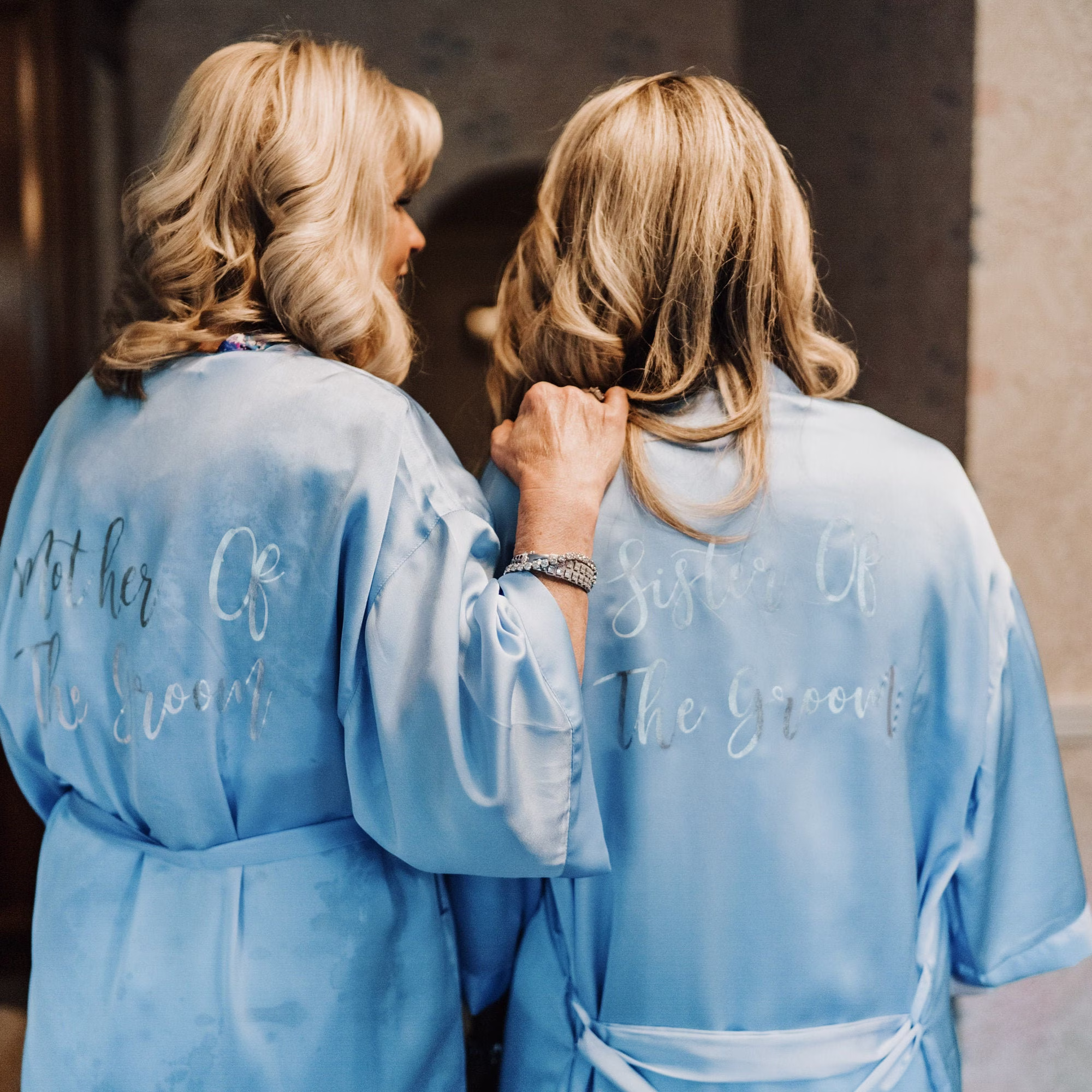 Powder Blue Dressing Gown Personalised Below Knee Ladies Robe Womens Satin Sleepwear Bridesmaid Nightware Luxurious Gift For Her Plus Sizes