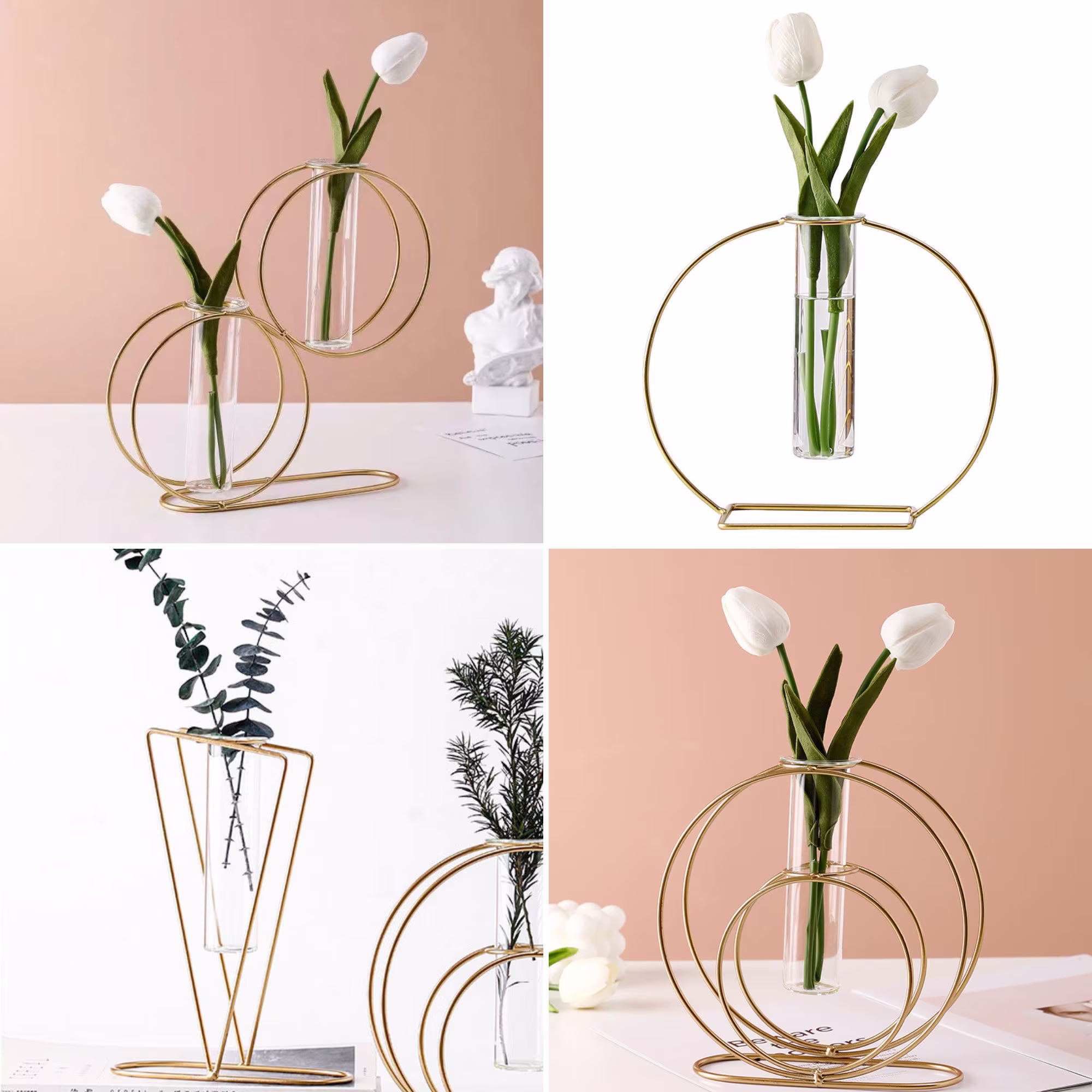 Hydroponic Vases Uk, Propagation Gold Metal Wire Vase, Terrarium Plant Vases, Decorative Minimalist Home Decor, Room Decor