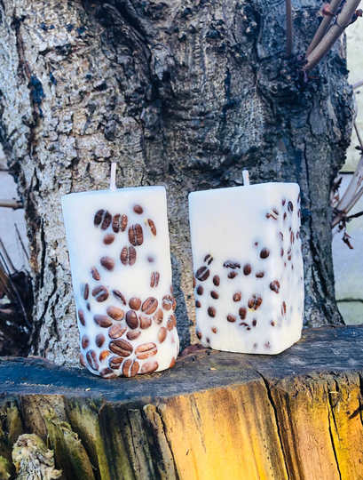 Coffee Gift, Pillar Soy Candle, Housewarming Table Decor, Thank You Gift