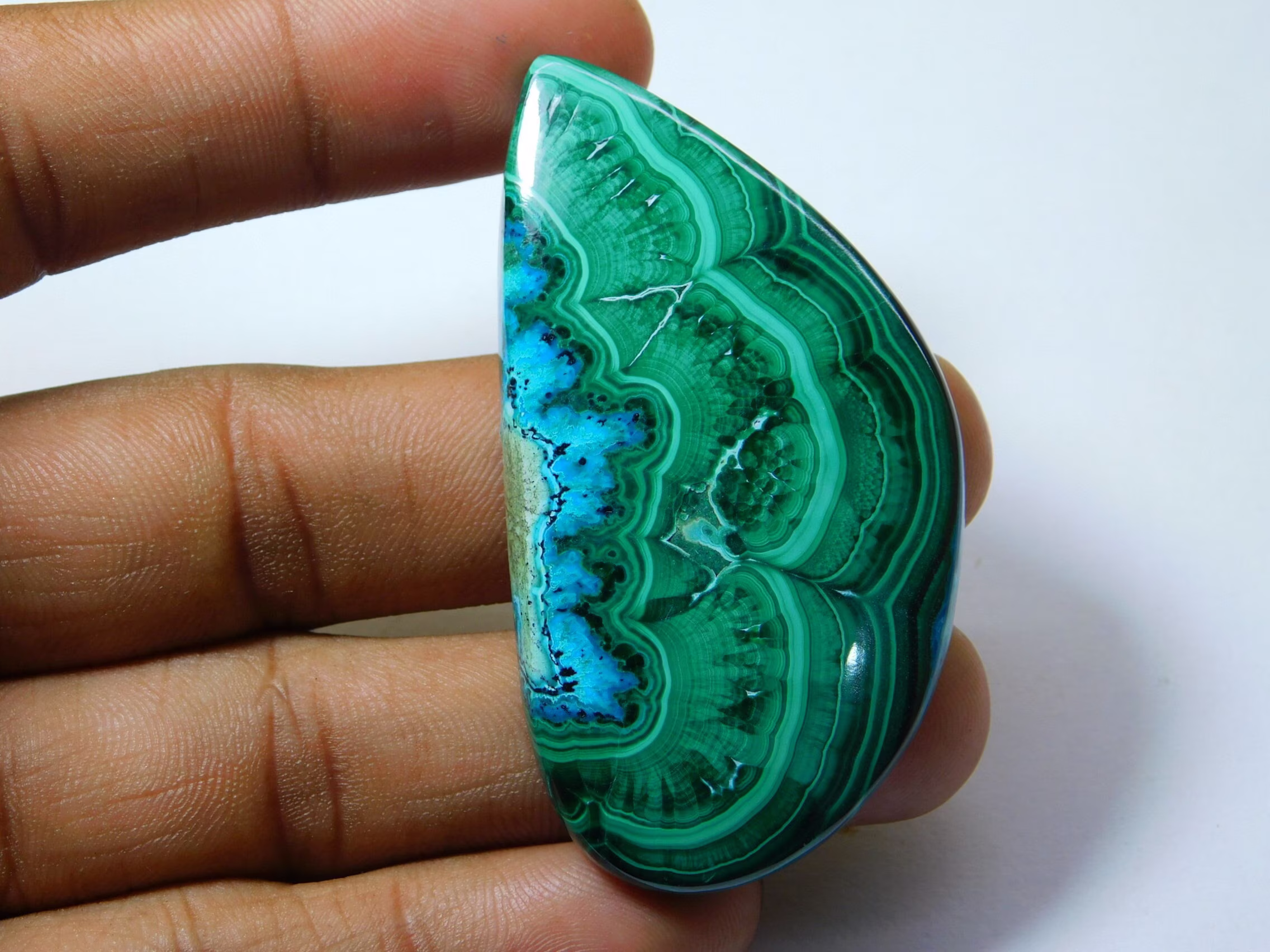 Chrysocolla Malachite Cabochon Gemstone 100 % Natural Loose Stone Wirewrapping Jewelry Making 150 Ct 60 X 33 Mm # 295
