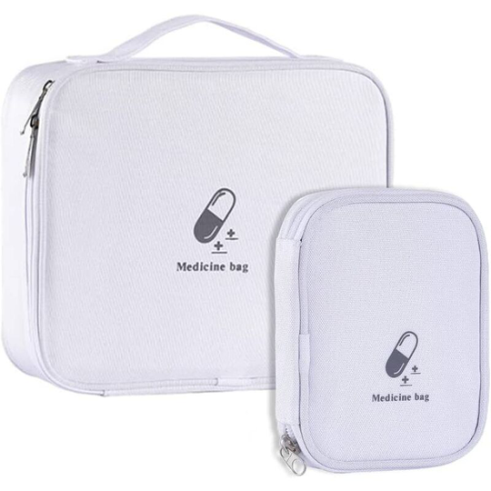 Perle Rare - 2 Pack Medicine Bag, Portable First Aid Kit, Empty First Aid Kit, Empty Medicine Bag, Waterproof, Empty, for Outdoor Activities, Sports