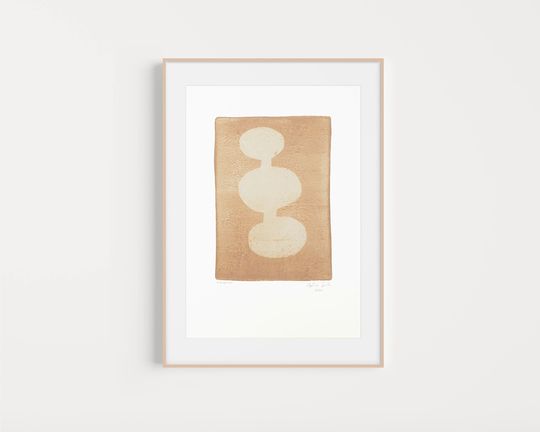 Original | Blush Organic Shape Monotype Print On Paper Unframed