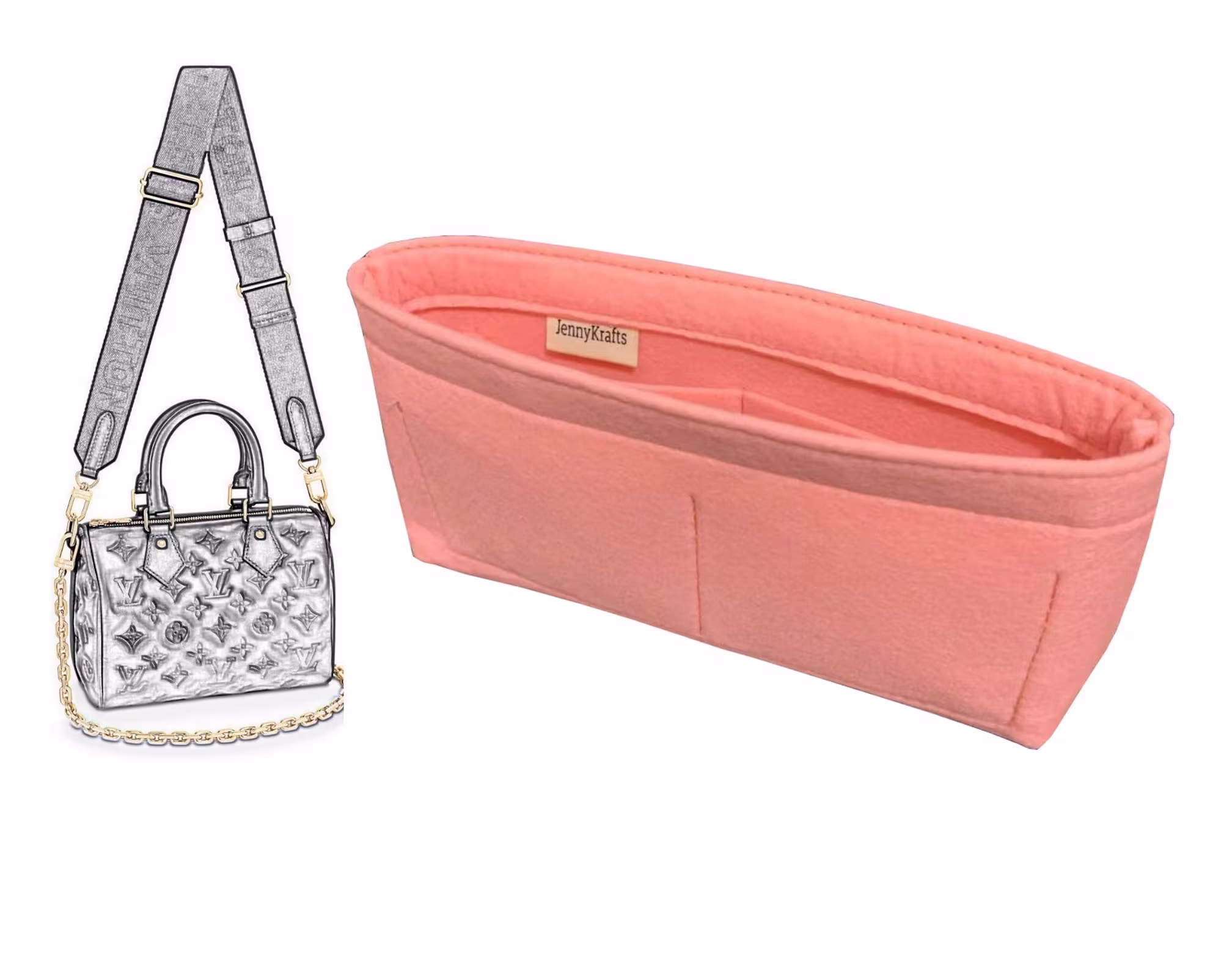 For [Spee.dy 22] Felt Bag Organizer | Slim Design Bandouliere Purse Insert Liner Protector Lining Protection