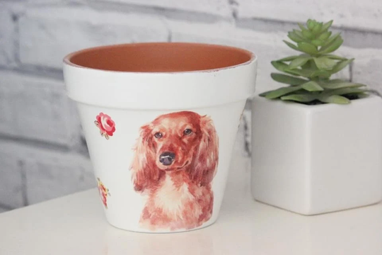Dachshund Home Decor, Plant Pot. Terracotta Dog Owners Gift, Gift For Owners, Plant Pot, Dog Lovers