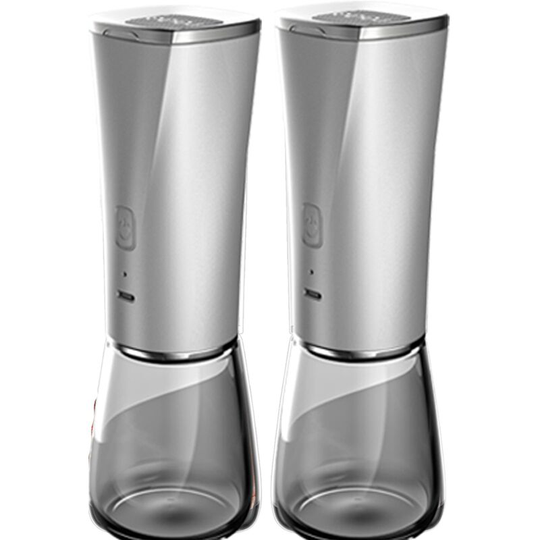 Fvbjd - Electric Salt and Pepper Grinder Set - Pack of 2-Automatic Rechargeable Mills-Adjustable Ceramic Grind Upgrade Charging Silver [2 Packs]
