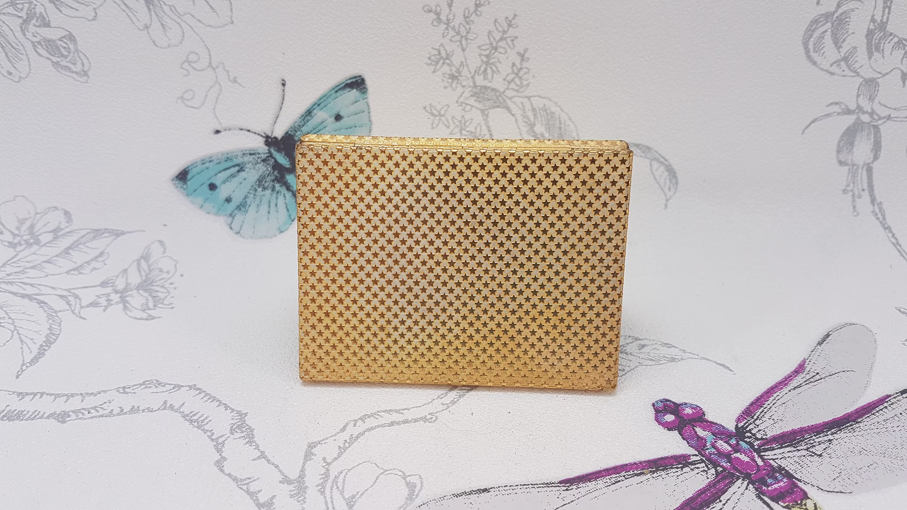 Vintage Patrys Powder Compact, French Star Studded Compact Mirror, Vintage