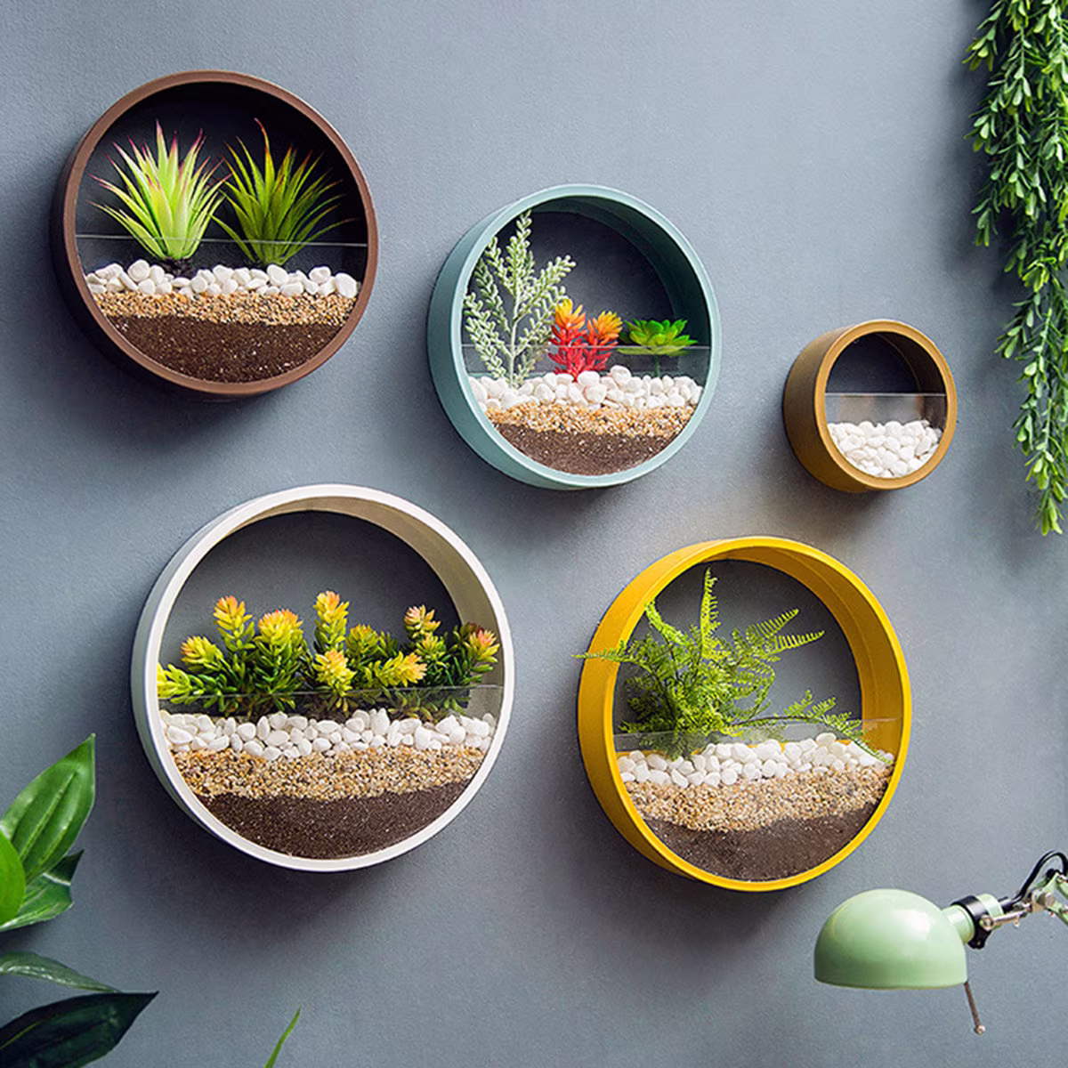 Hanging Plant Pot, Round Wall Planter, Terrarium, Geometric Vase, Holder, Indoor & Artificial Pot