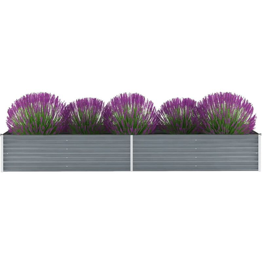 Topdeal - Garden Planter Galvanised Steel 320x80x45cm Grey VDTD29026