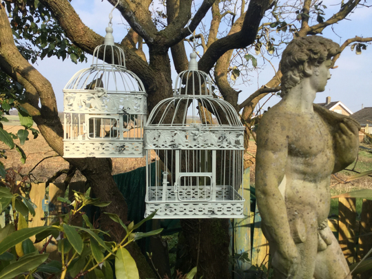 A Pair Of French Style Hanging Baskets Bird Cages For Pots & Planters Summer Gardening