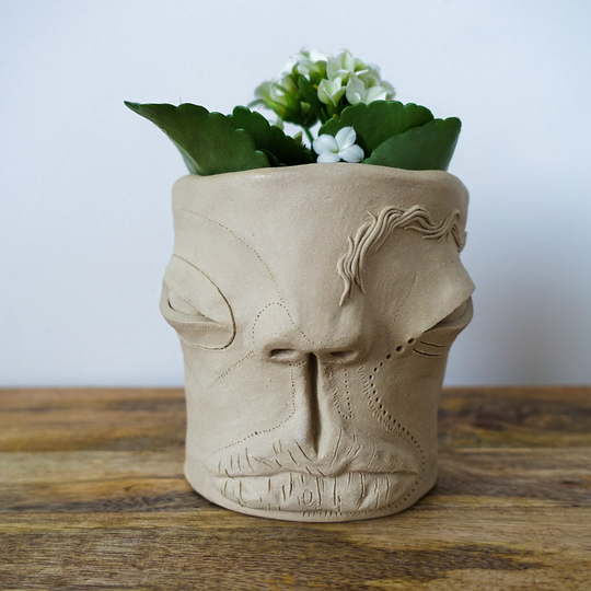 Tarmo - Handmade Weird Pot, Unique Vase, Head Planter, Kawaii Cute Face Planters