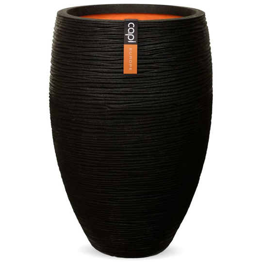 Vase Nature Rib Elegant Deluxe 45x72 cm Black Capi Black