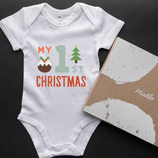 Organic Cotton Baby's First Christmas Babygrow