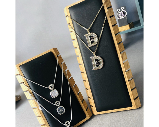 Black Necklace Display, Bust, Wooden Organizer Stand, Jewelry Display For Market Booths Ds1297