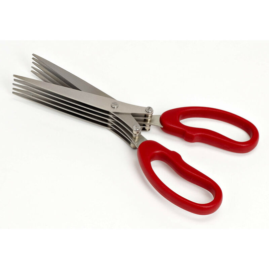 Slicing Scissors - 5 blade scissors, ambidextrous handle - Cuts food quickly and cleanly