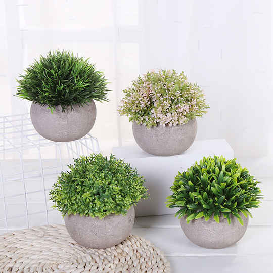 Perle Raregb - Artificial plants, small herbs, artificial flowers, potted simulation plants, suitable for wedding / office / outdoor and indoor