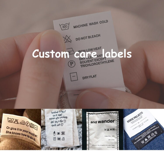 Organic Cotton Care Labels Fast Shipping Custom Printed Clothing Tags, Add Your Logo, Personalize