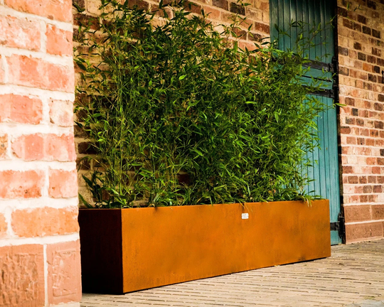 Corten Steel Long Trough Planter - UK Made