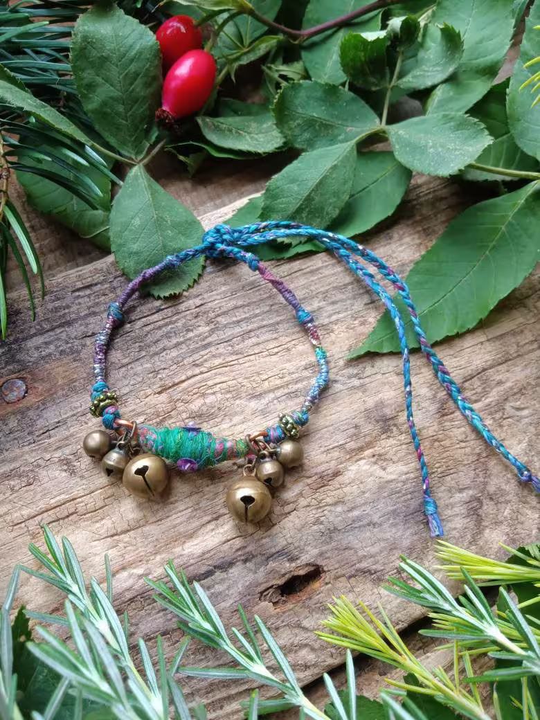 Witch Bells Charm Bracelet Protection Amulet Earthy Witches Jewelry Spell Jewellery Forest Charms Elf Hedgewitch Hedge Talisman Spells