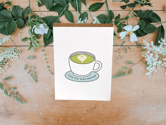 Love You Very Matcha Card, Punny I You, Anniversary, Friend Latte, Art, Cute Cafe Shop Card
