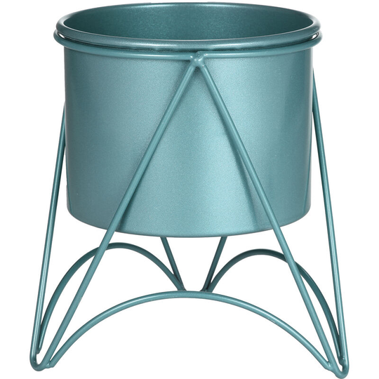 Asupermall - Flower Plant Pot with Stand Gold Metal Plant Pot with Gold Metal Stand for Herbs Orchids Cacti Succulents Indoor Outdoor Display Flower