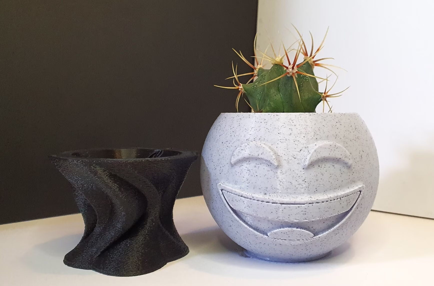 Succulent Indoor Outdoor Planter Pot | Set Of 2 Succulents Pot| Planter Pot With Drainage 3D Printed Plant Saucer
